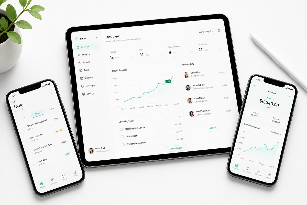 Web and mobile application interfaces