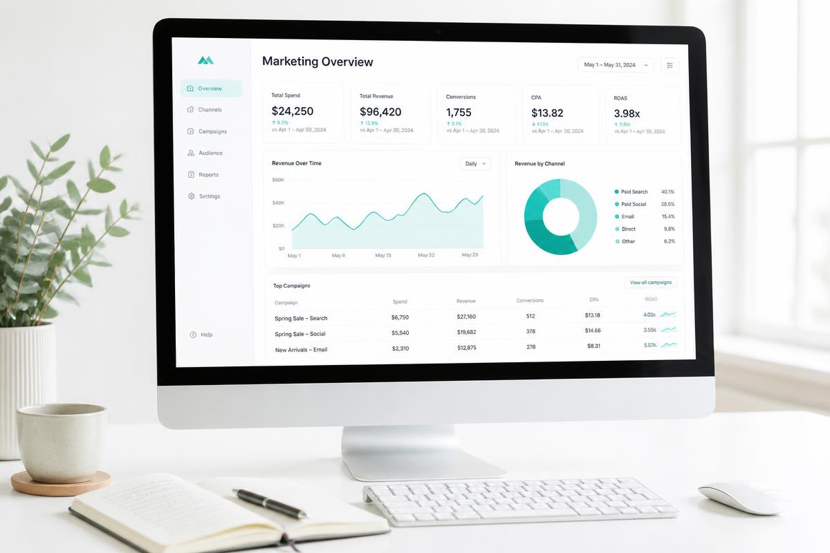 Digital marketing analytics dashboard